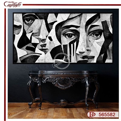 تابلو کوبیسم سیاه و سفید E565582